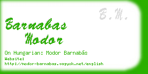 barnabas modor business card